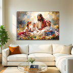 Jesus with Children — Faith Canvas Wall Art