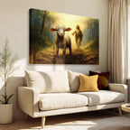 Jesus Running After a Lost Lamb — Faith Canvas Wall Art