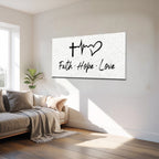 Faith, Hope & Love — 1 Corinthians 13 Canvas Wall Art