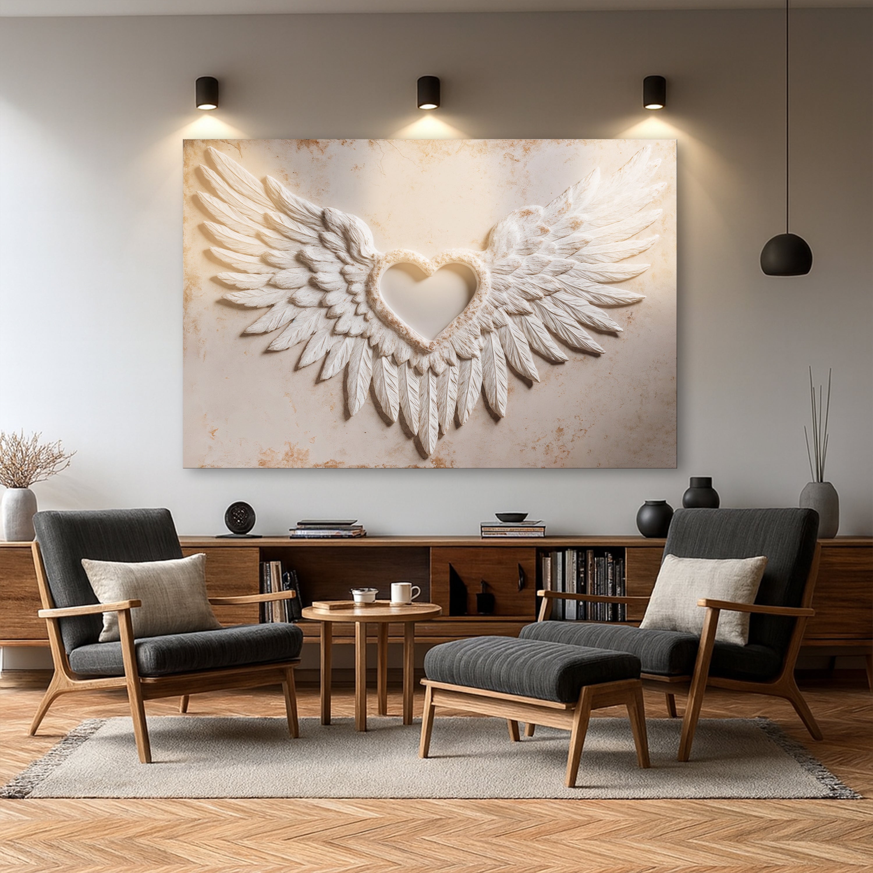 Wings of Love Abstract Canvas Wall Art