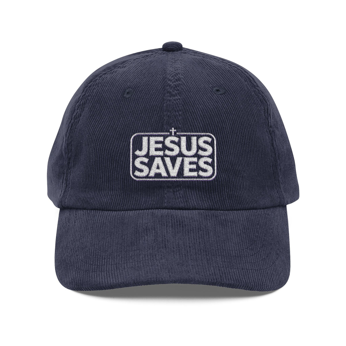 Corduroy Cap - Embroidered "Jesus Saves" Vintage Baseball Hat