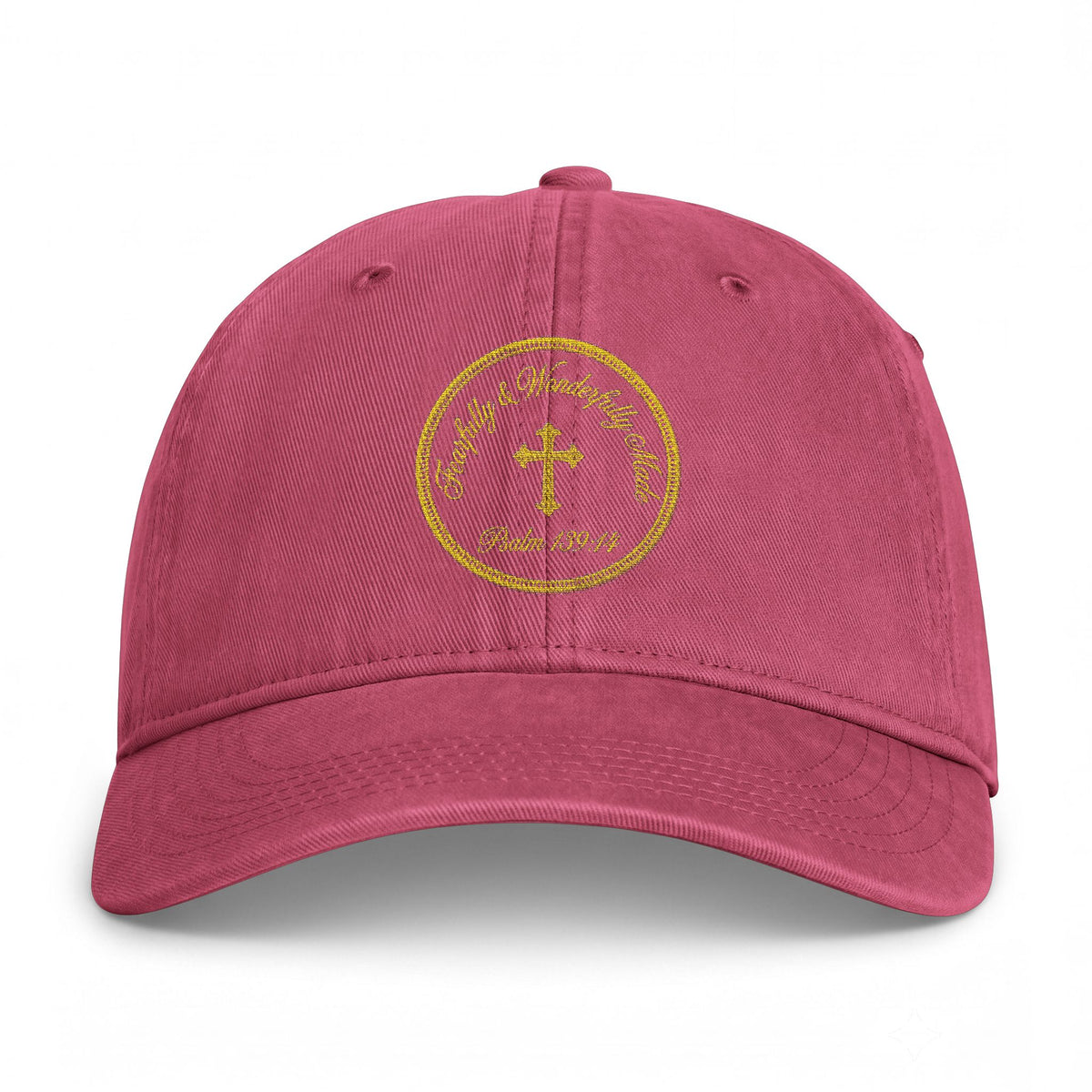 Coastal Cross Washed Cap — Beachy Palm Cross Embroidered Dad Hat