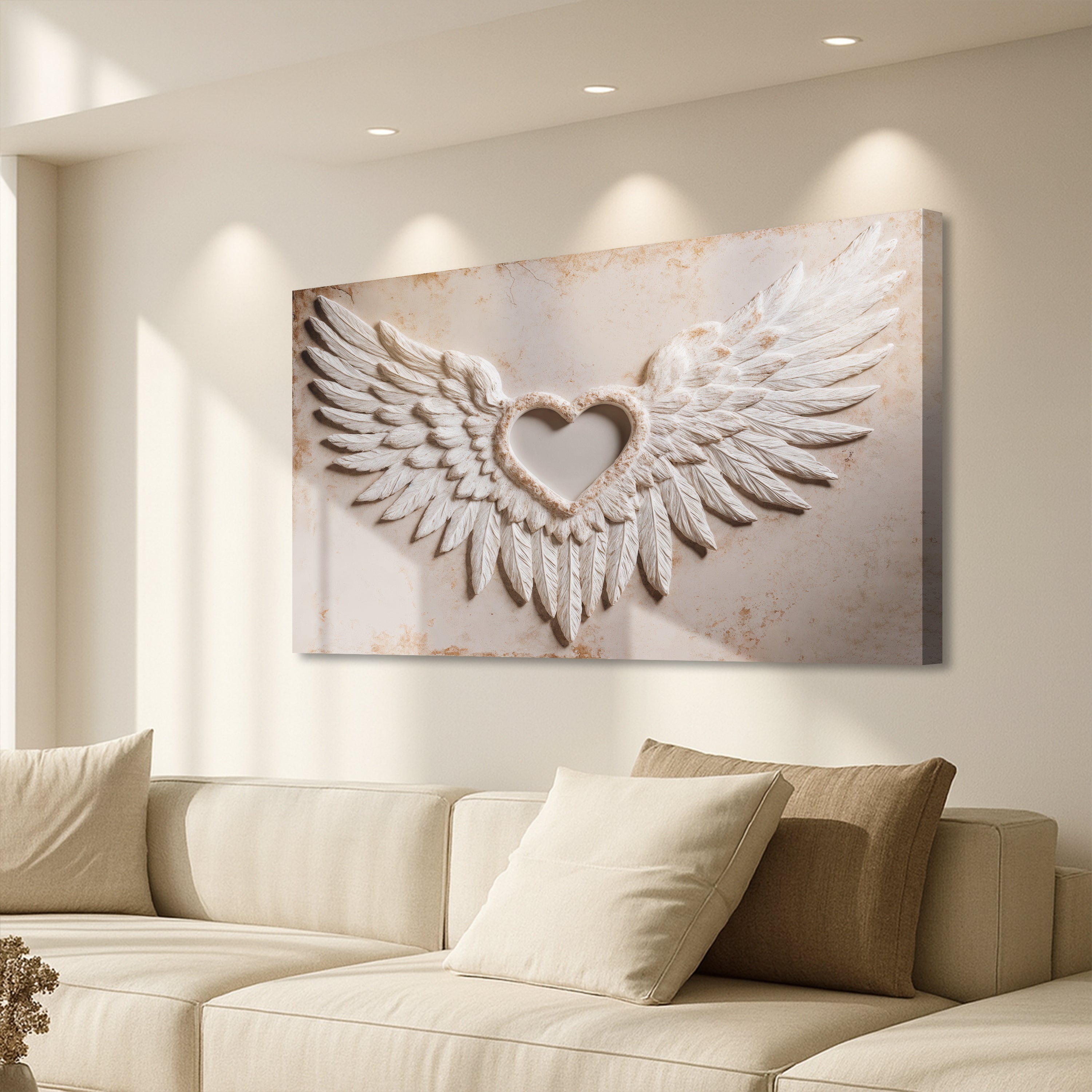 Wings of Love Abstract Canvas Wall Art