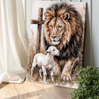 Lion and Sheep — Christian Canvas Wall Art