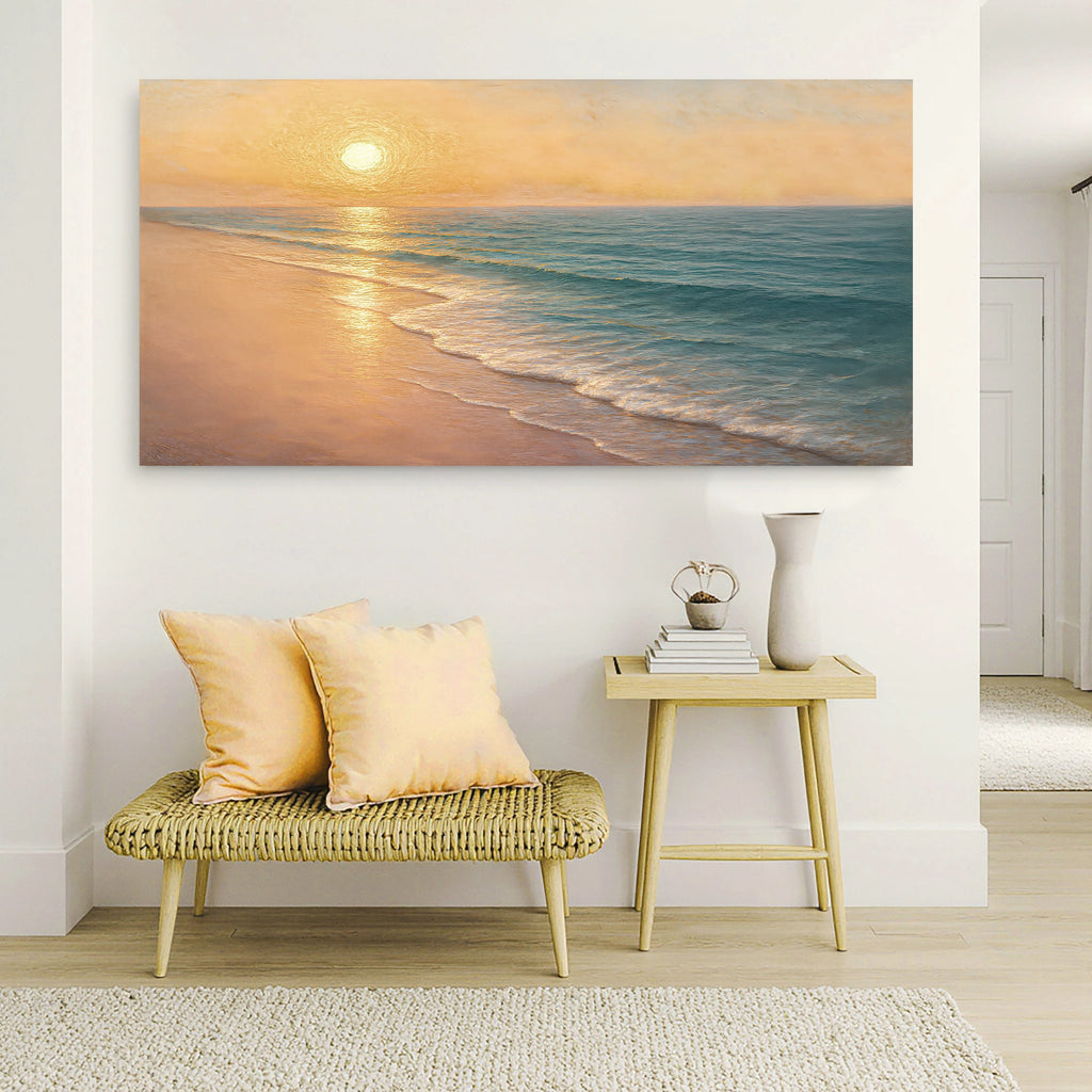 Beach Shoreline Coastal Canvas Wall Art (Version 2)