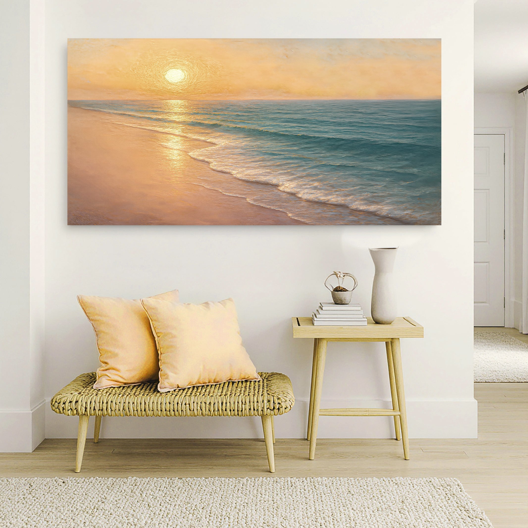 Beach Shoreline Coastal Canvas Wall Art (Version 2)