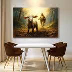 Jesus Running After a Lost Lamb — Faith Canvas Wall Art