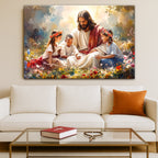 Jesus with Children — Faith Canvas Wall Art