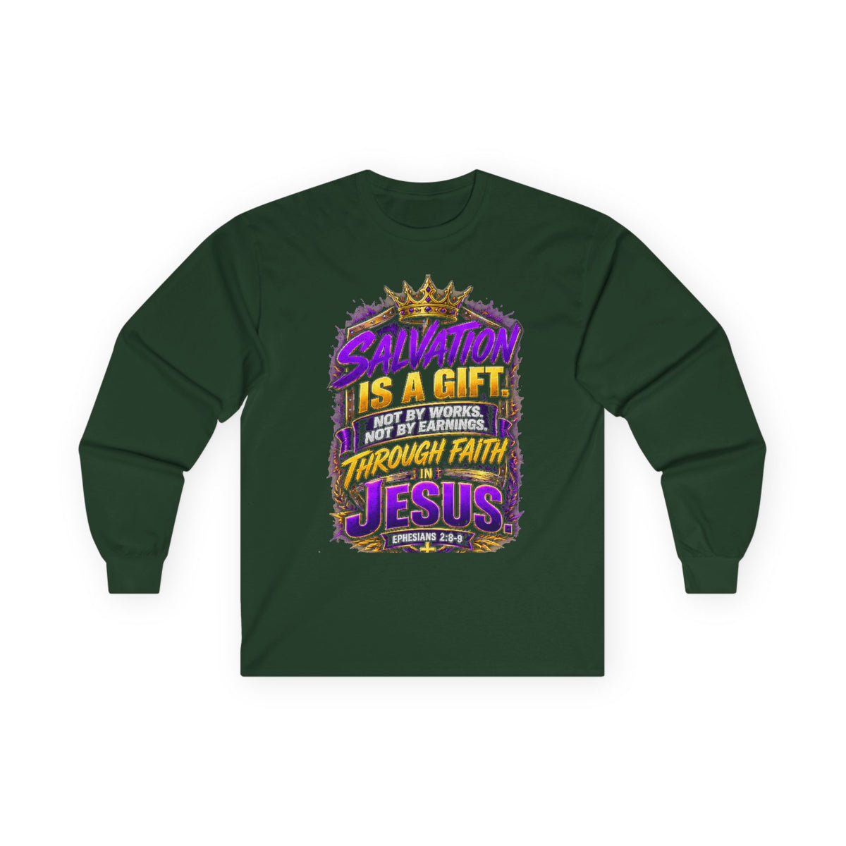 Salvation Is a Gift Through Jesus — Acts 4:12 Long-Sleeve Tee
