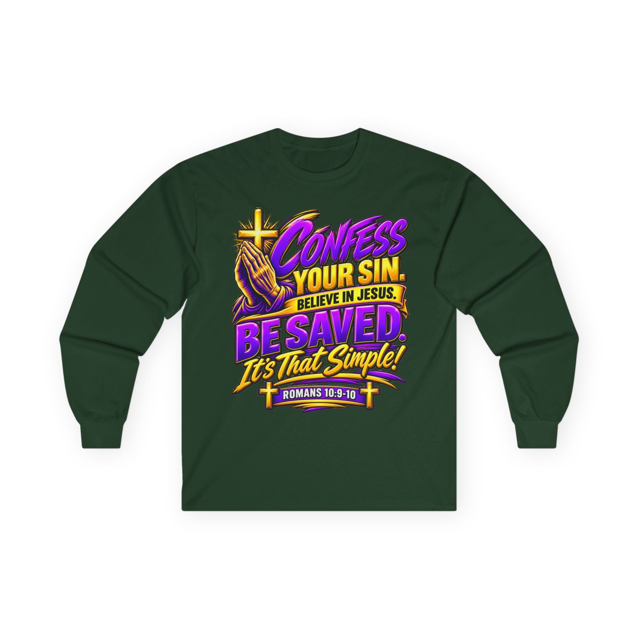 Confess & Be Saved — Acts 4:12 Long-Sleeve Tee
