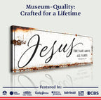 Jesus — The Name Above All Names, Philippians 2:9 Faith Sign Canvas