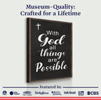 Matthew 19:26 — With God All Things Are Possible Faith Sign Canvas