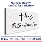 Faith, Hope & Love — 1 Corinthians 13 Canvas Wall Art