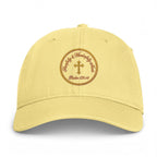 Coastal Cross Washed Cap — Beachy Palm Cross Embroidered Dad Hat