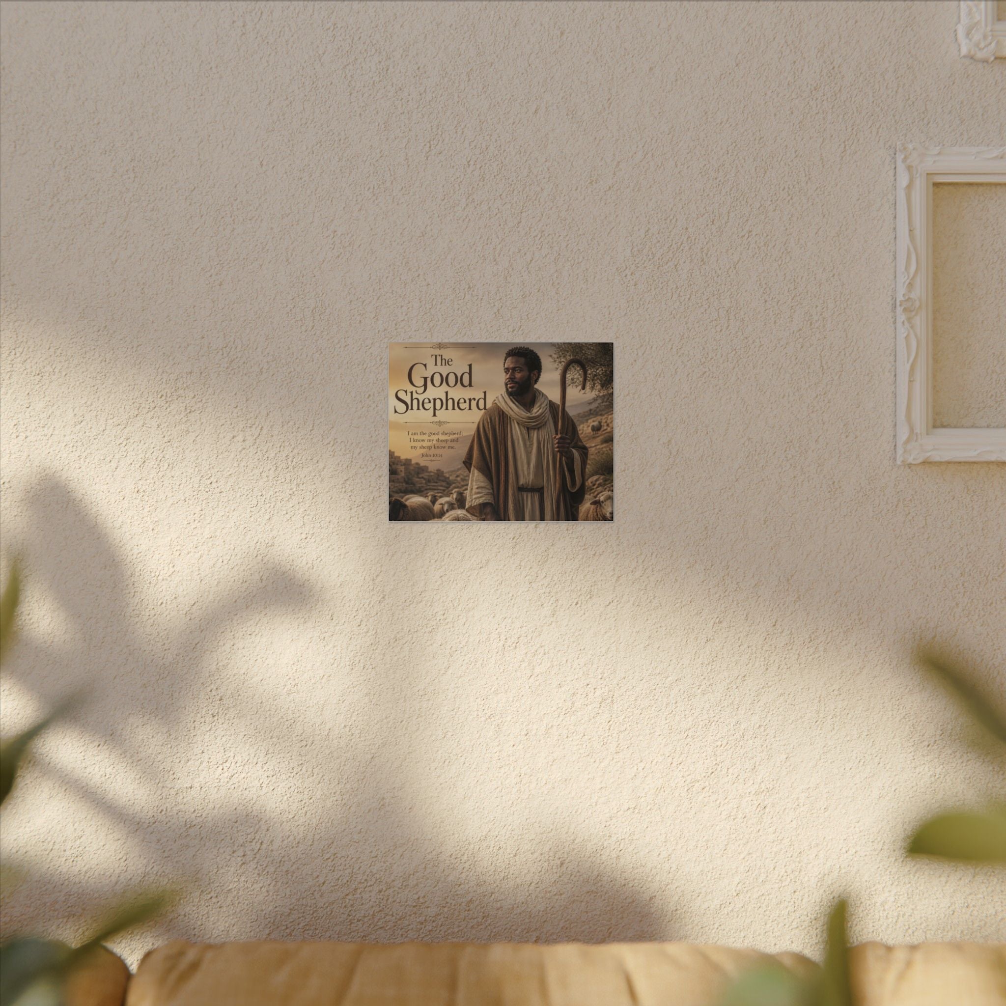 The Good Shepherd — John 10:14 Stretched Canvas Wall Art