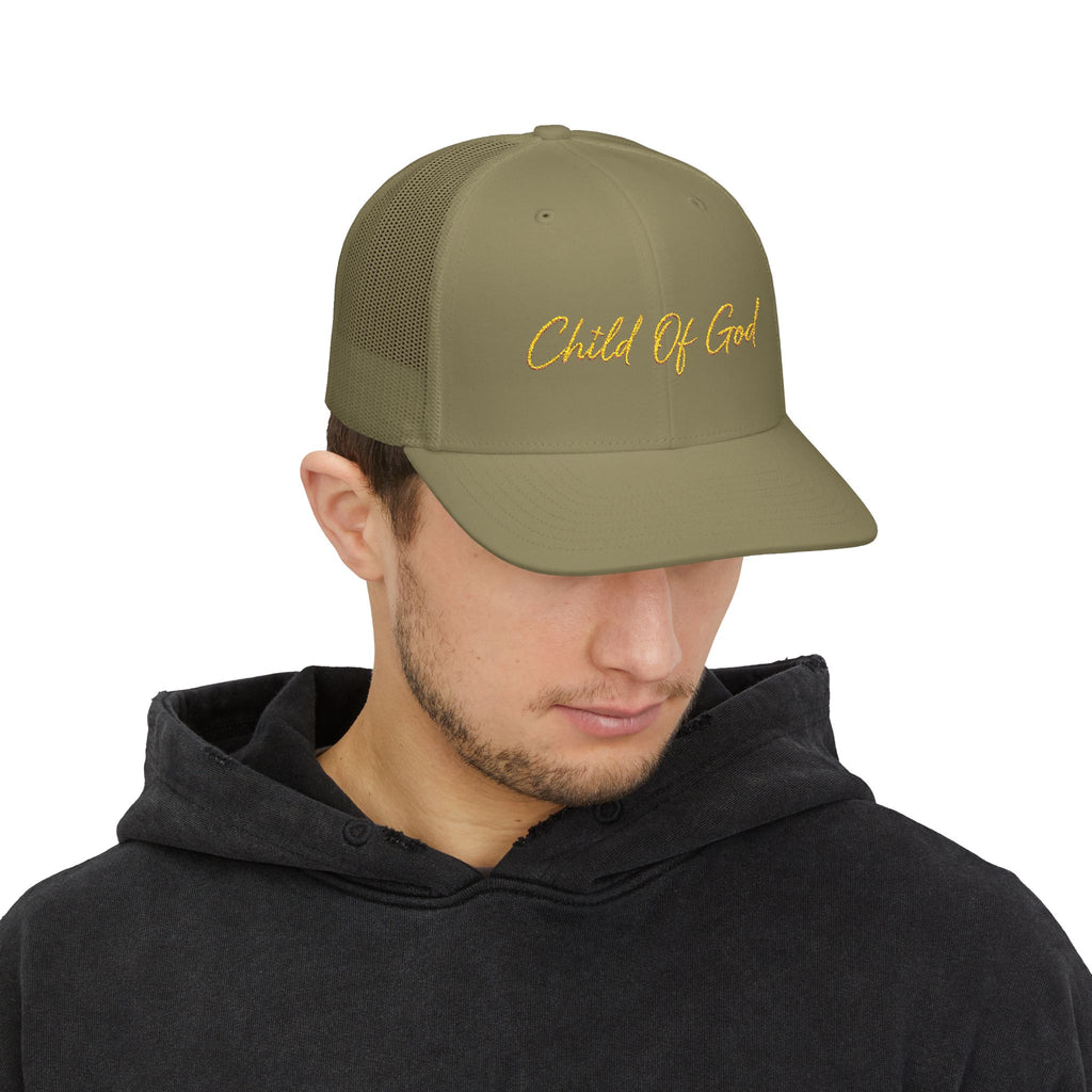 Child of God Snapback Trucker Cap — Embroidered Faith Baseball Hat