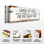 Proverbs 23:19 — Set Your Heart on the Right Path Canvas Wall Art
