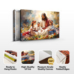 Jesus with Children — Faith Canvas Wall Art