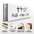 Faith, Hope & Love — 1 Corinthians 13 Canvas Wall Art