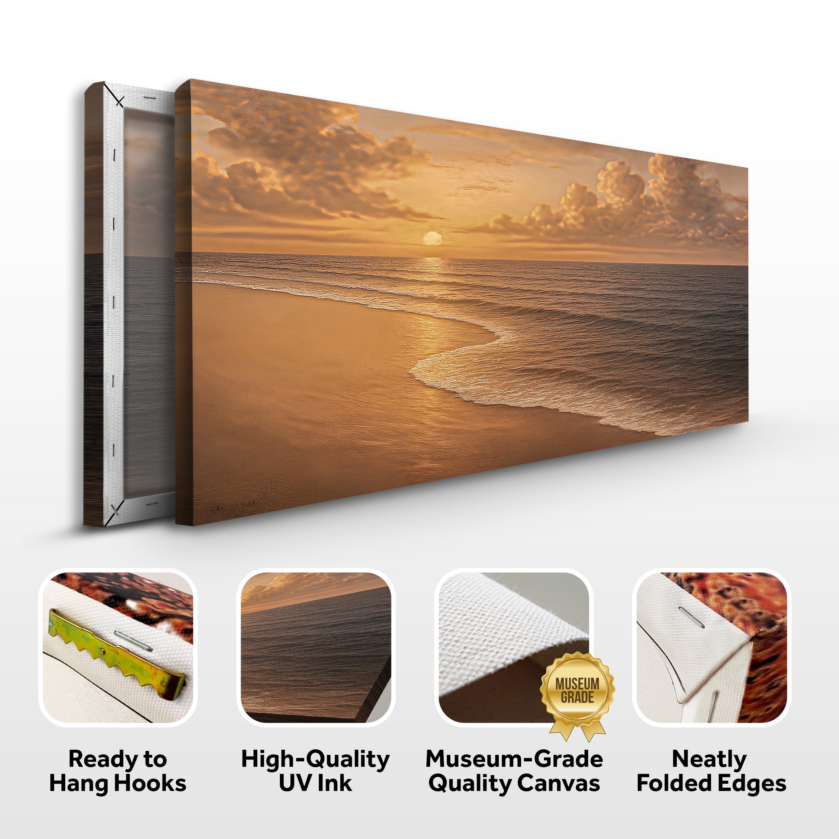 Beach Shoreline Coastal Canvas Wall Art (Version 1)