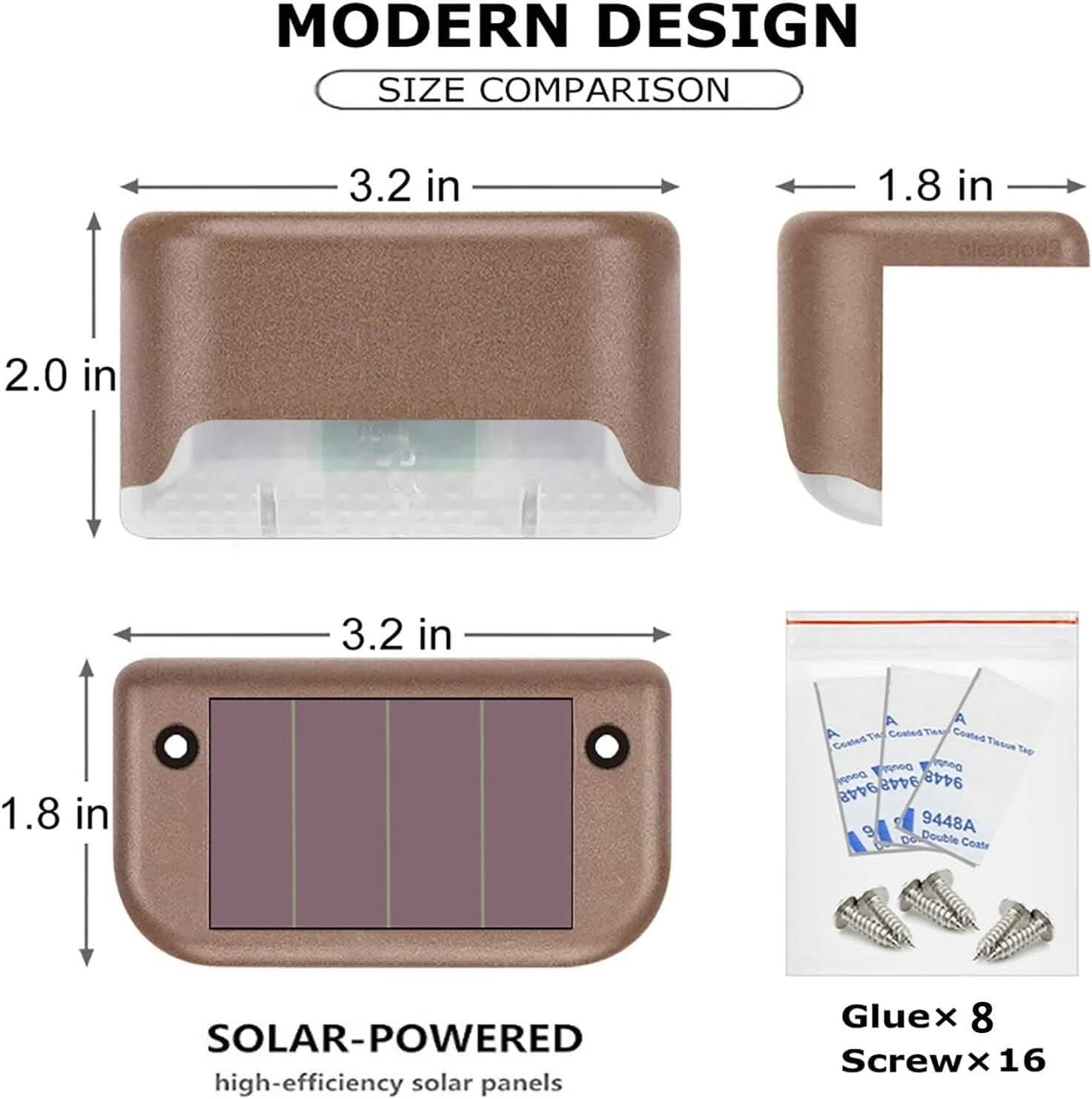 Solar LED Deck & Step Lights (8-Pack)