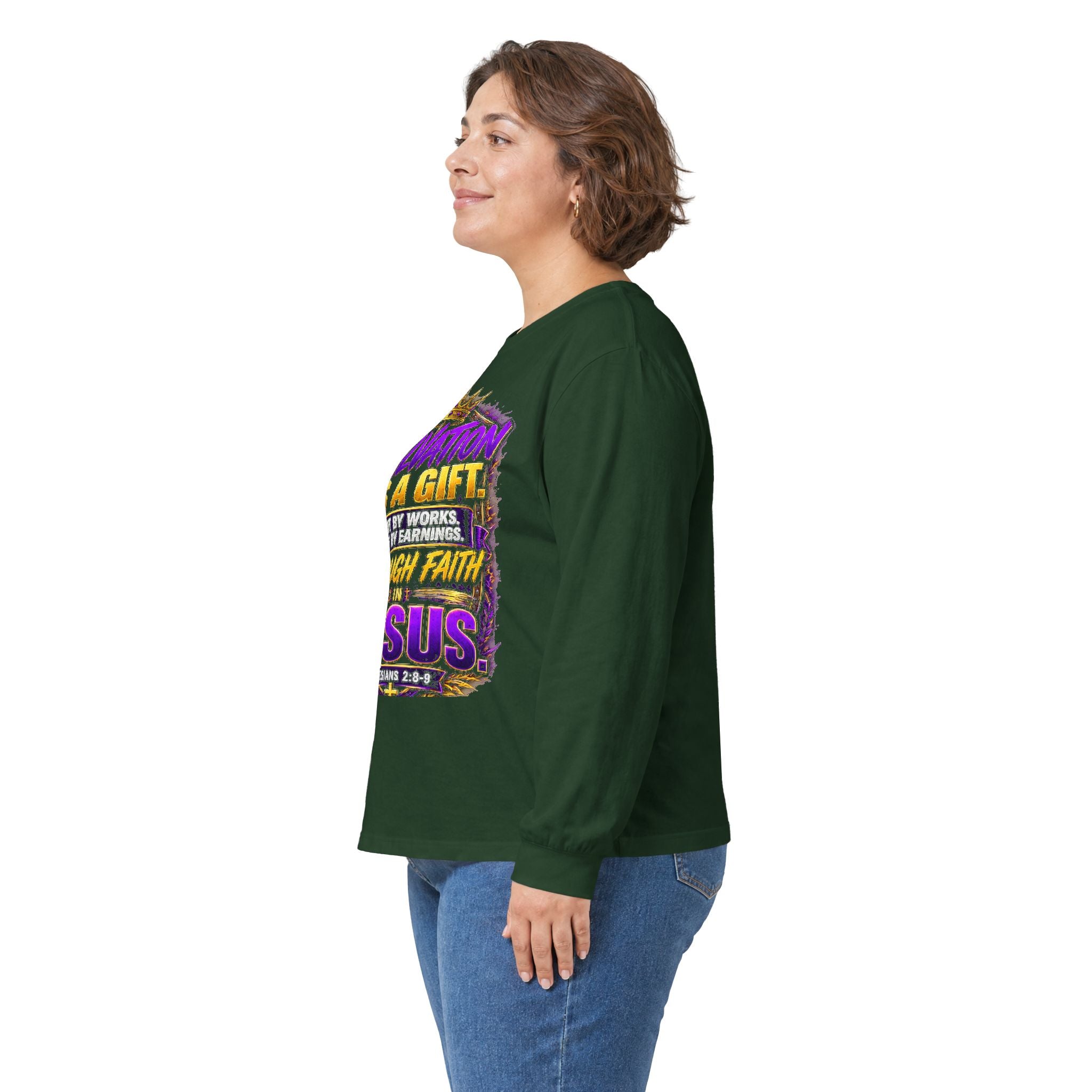 Salvation Is a Gift Through Jesus — Acts 4:12 Long-Sleeve Tee