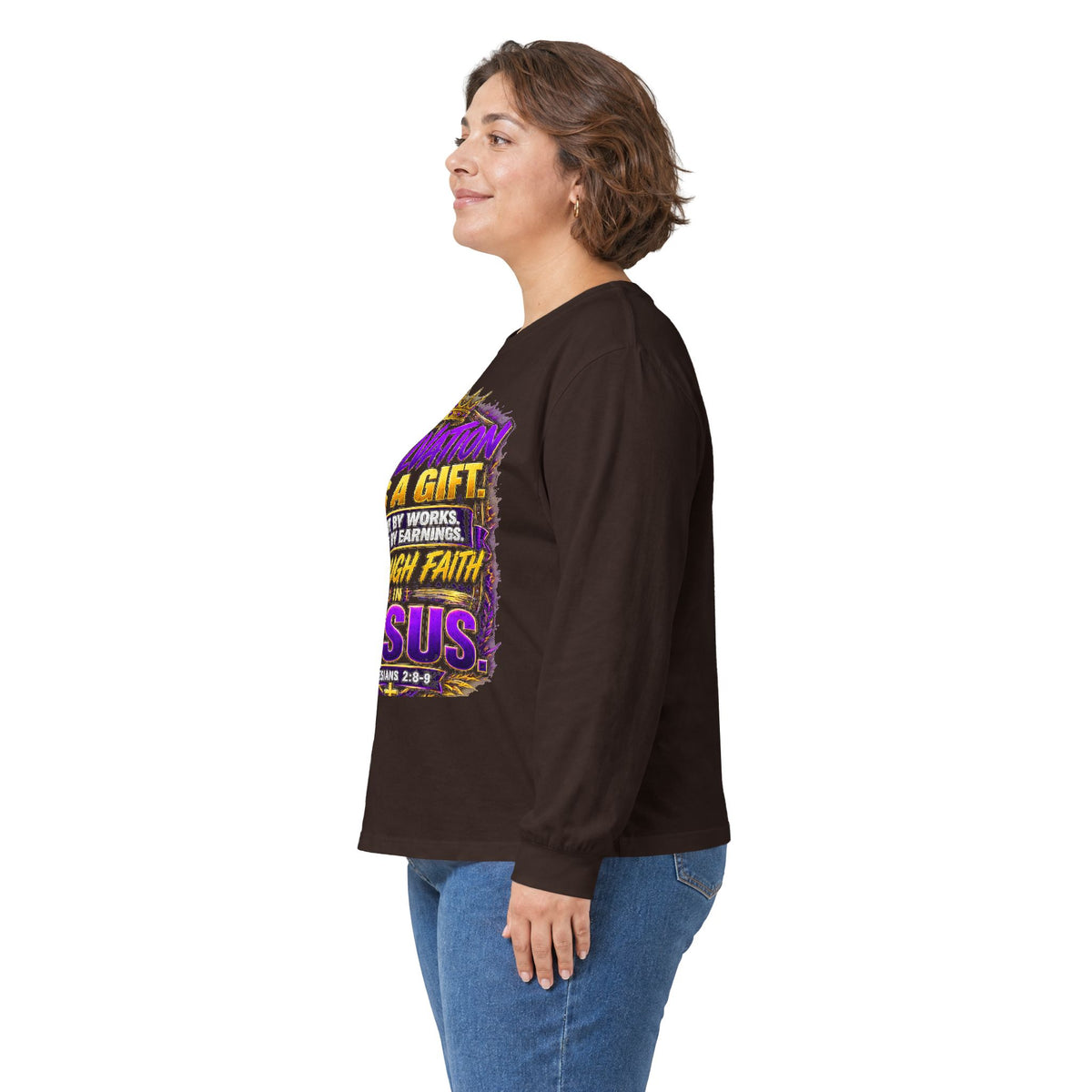 Salvation Is a Gift Through Jesus — Acts 4:12 Long-Sleeve Tee