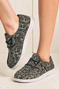Coffee Leopard Print Canvas Lace-Up Shoes