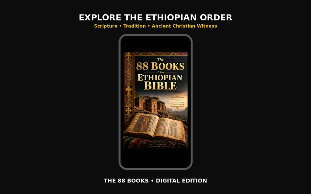 The 88 Books of the Ethiopian Bible phone reading mockup