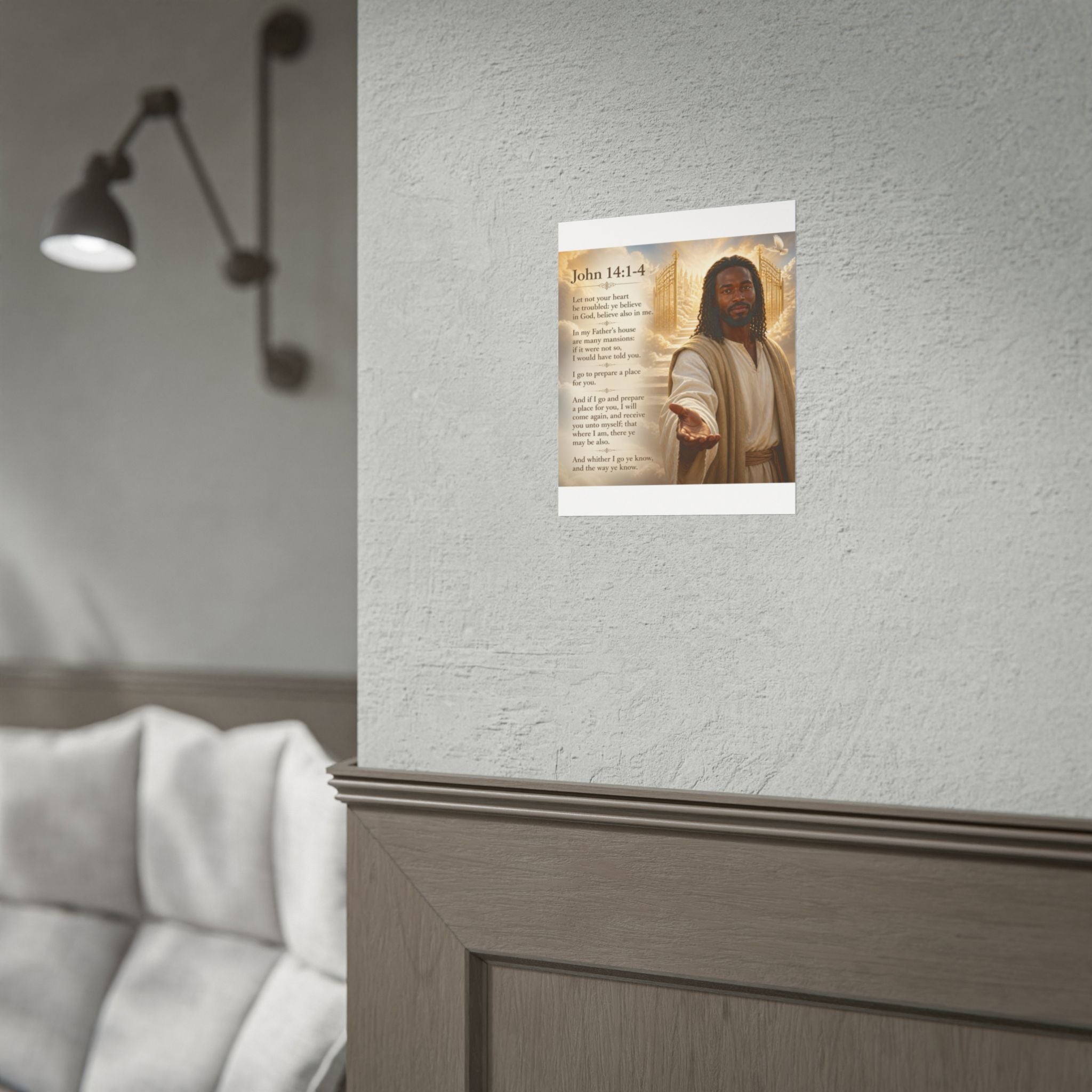 John 14:1-4 Jesus with Open Hand Rolled Poster