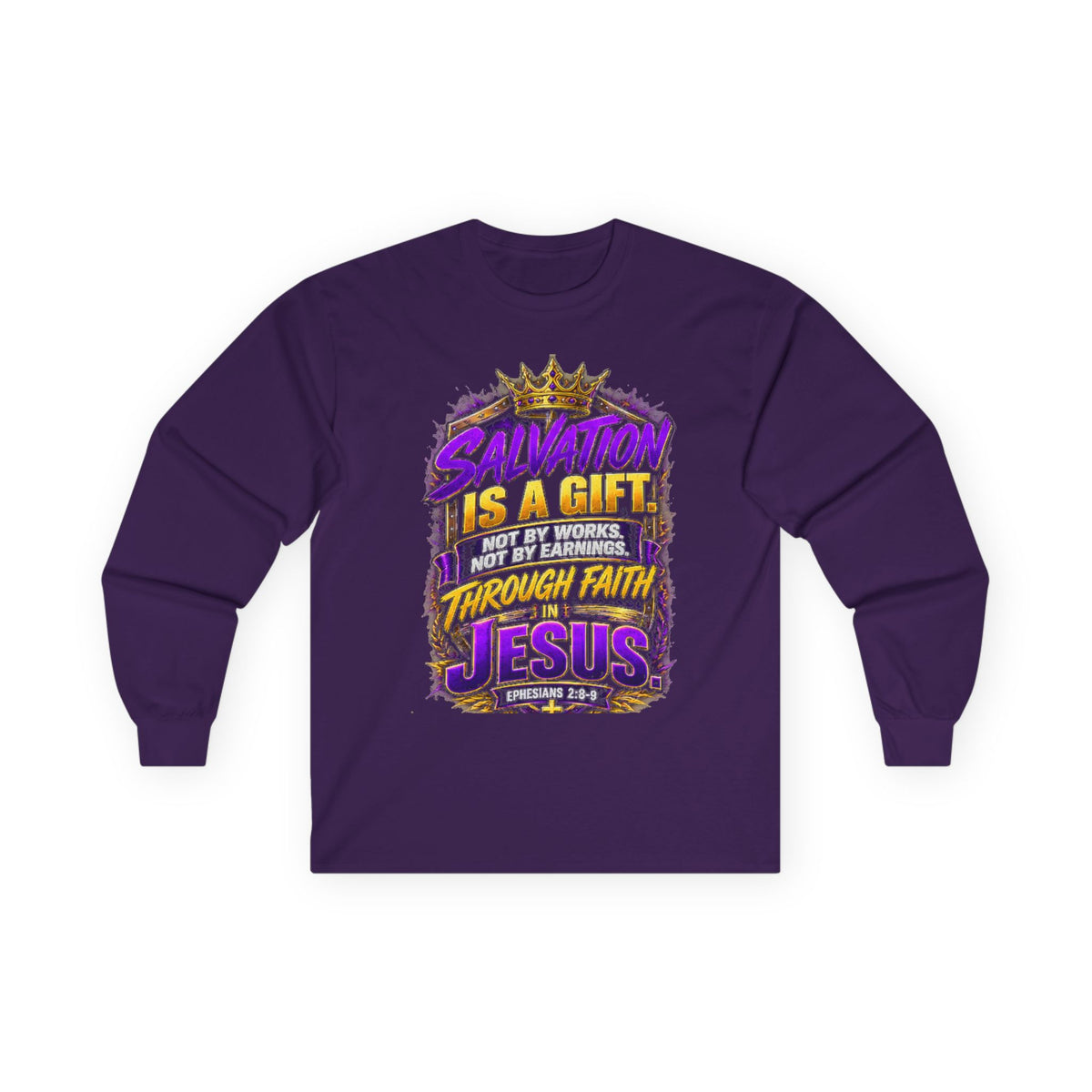Salvation Is a Gift Through Jesus — Acts 4:12 Long-Sleeve Tee