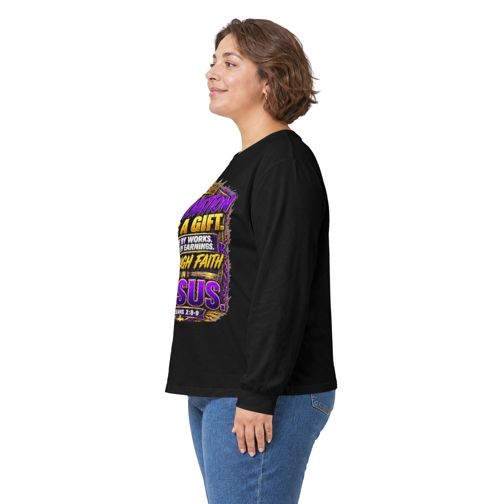 Salvation Is a Gift Through Jesus — Acts 4:12 Long-Sleeve Tee