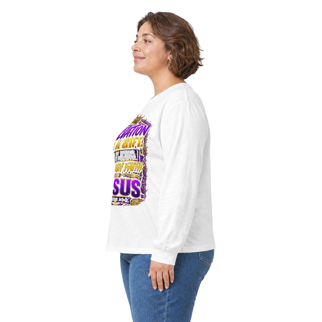Salvation Is a Gift Through Jesus — Acts 4:12 Long-Sleeve Tee