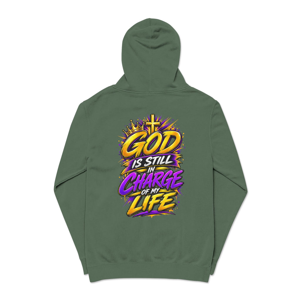God Is Still in Charge — Pigment-Dyed Faith Hoodie