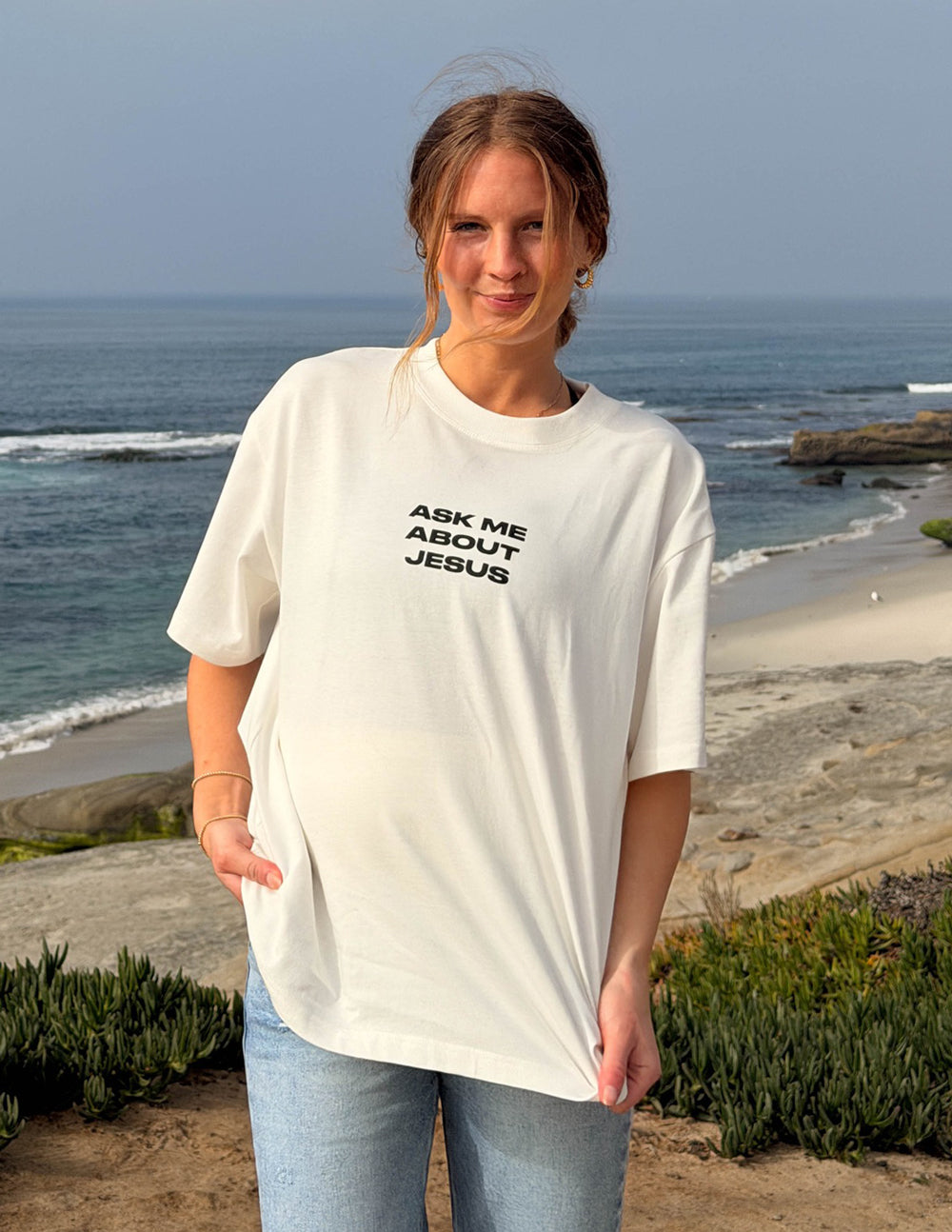 Ask Me About Jesus — 1 Peter 3:15 Heavyweight Tee