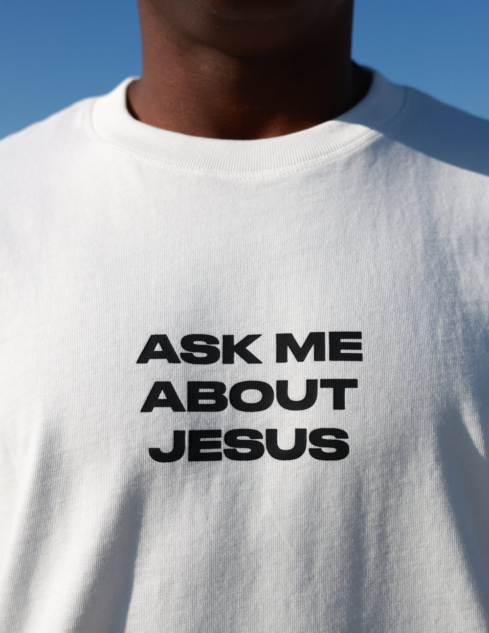 Ask Me About Jesus — 1 Peter 3:15 Heavyweight Tee