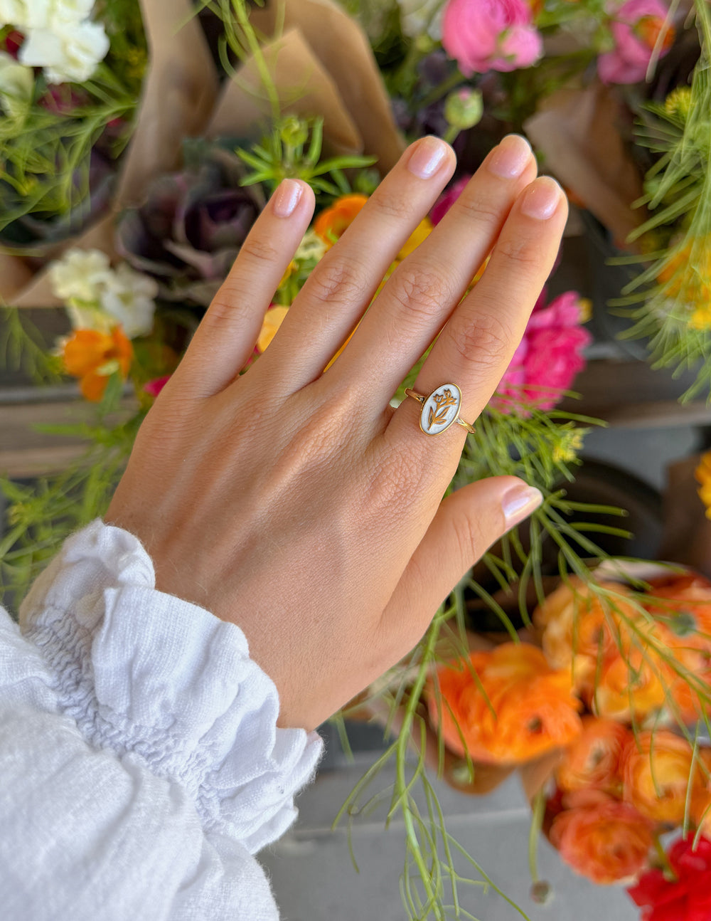 Bloom Again Enamel Ring — Hope in Christ