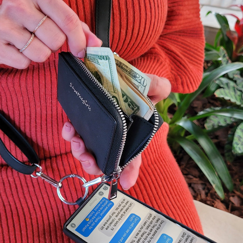 Clip & Go Strap with Pouch – Brushed Vegan Leather