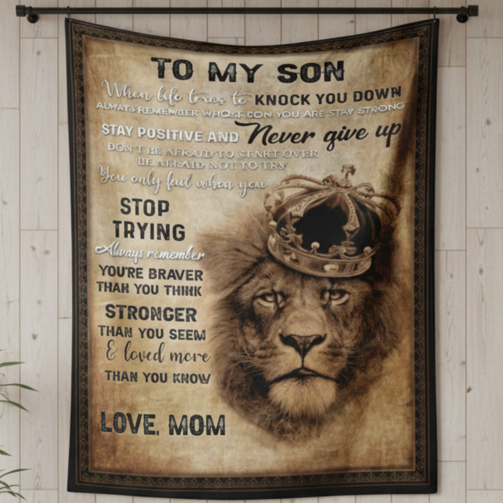 Son Gift Blanket – A Gentle Hug from Mom
