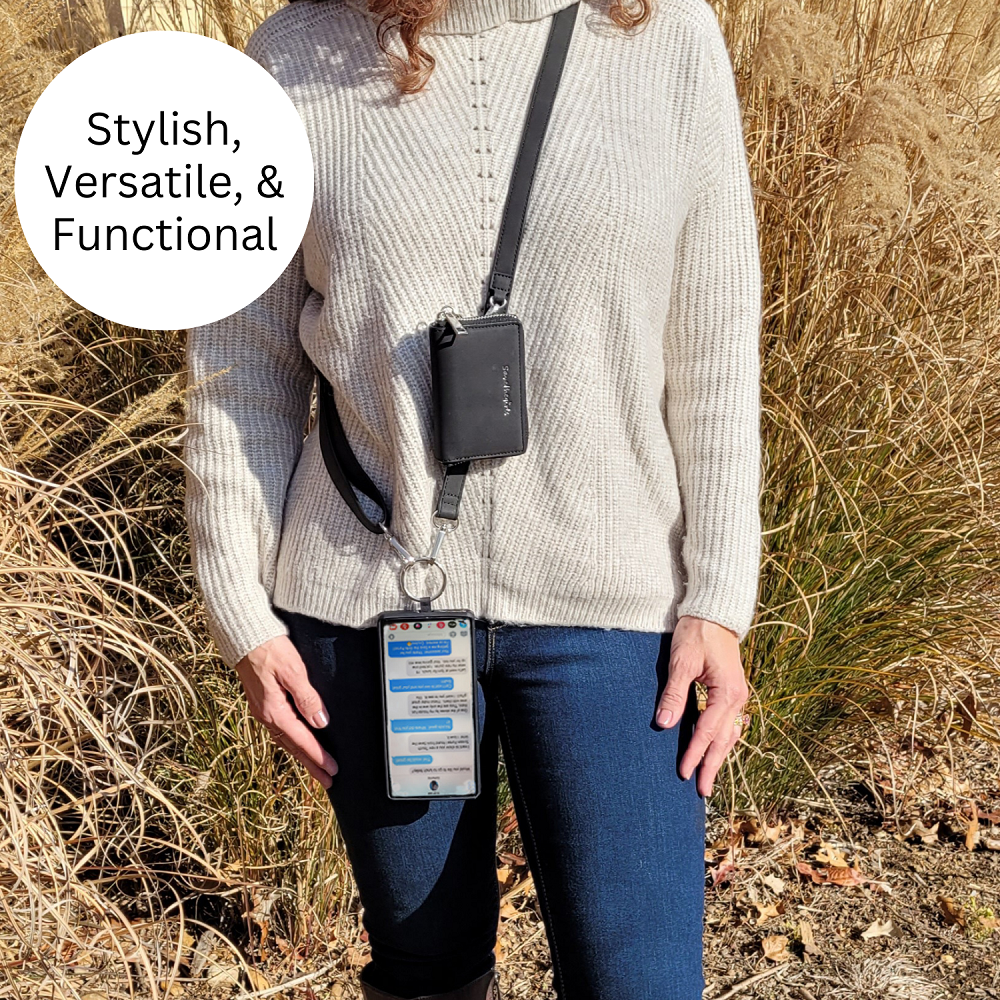Clip & Go Strap with Pouch – Brushed Vegan Leather