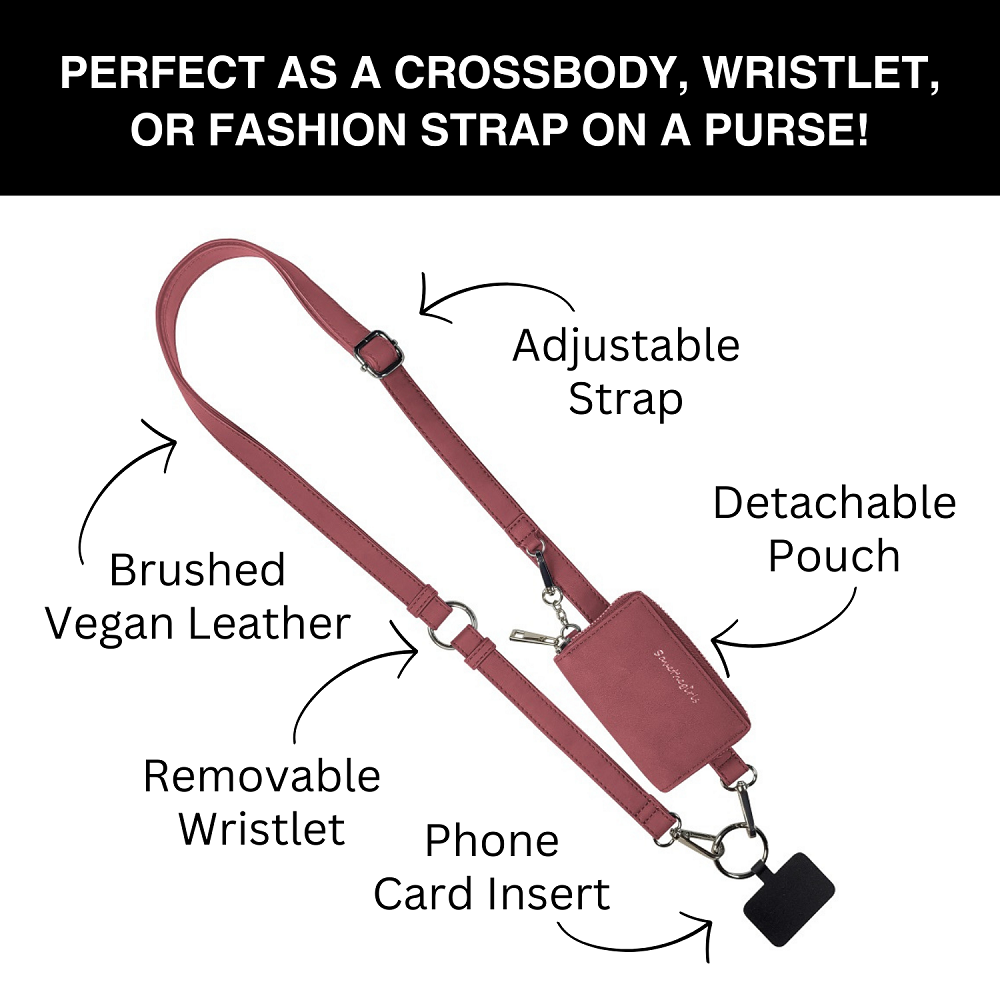 Clip & Go Strap with Pouch – Brushed Vegan Leather