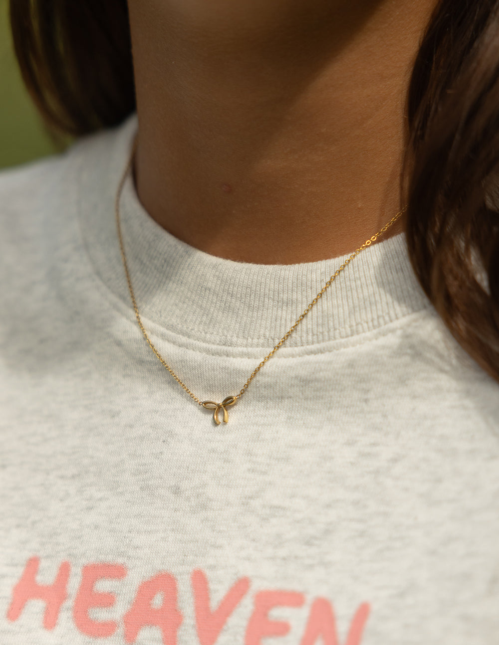 Dainty Bow Necklace — Faith & Grace