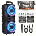 Portable Bluetooth Speaker with Subwoofer & Dual 6.5" LED Woofers