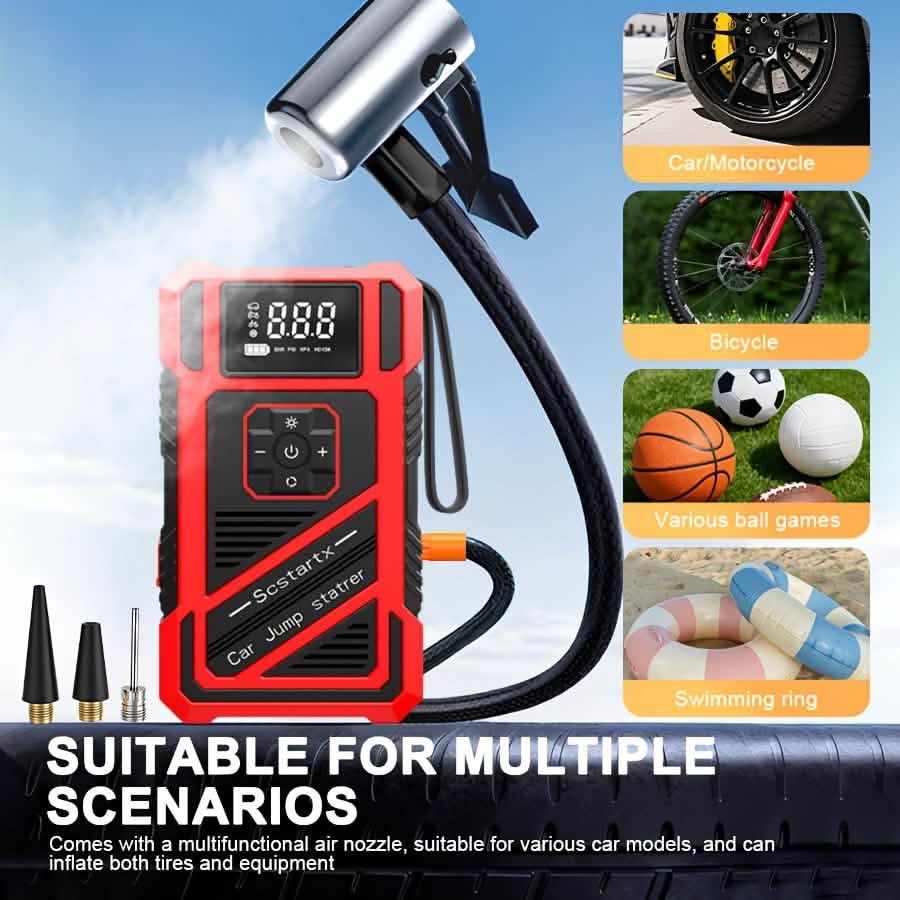 2-in-1 Car Jump Starter & Tire Inflator (3000A, 150PSI)