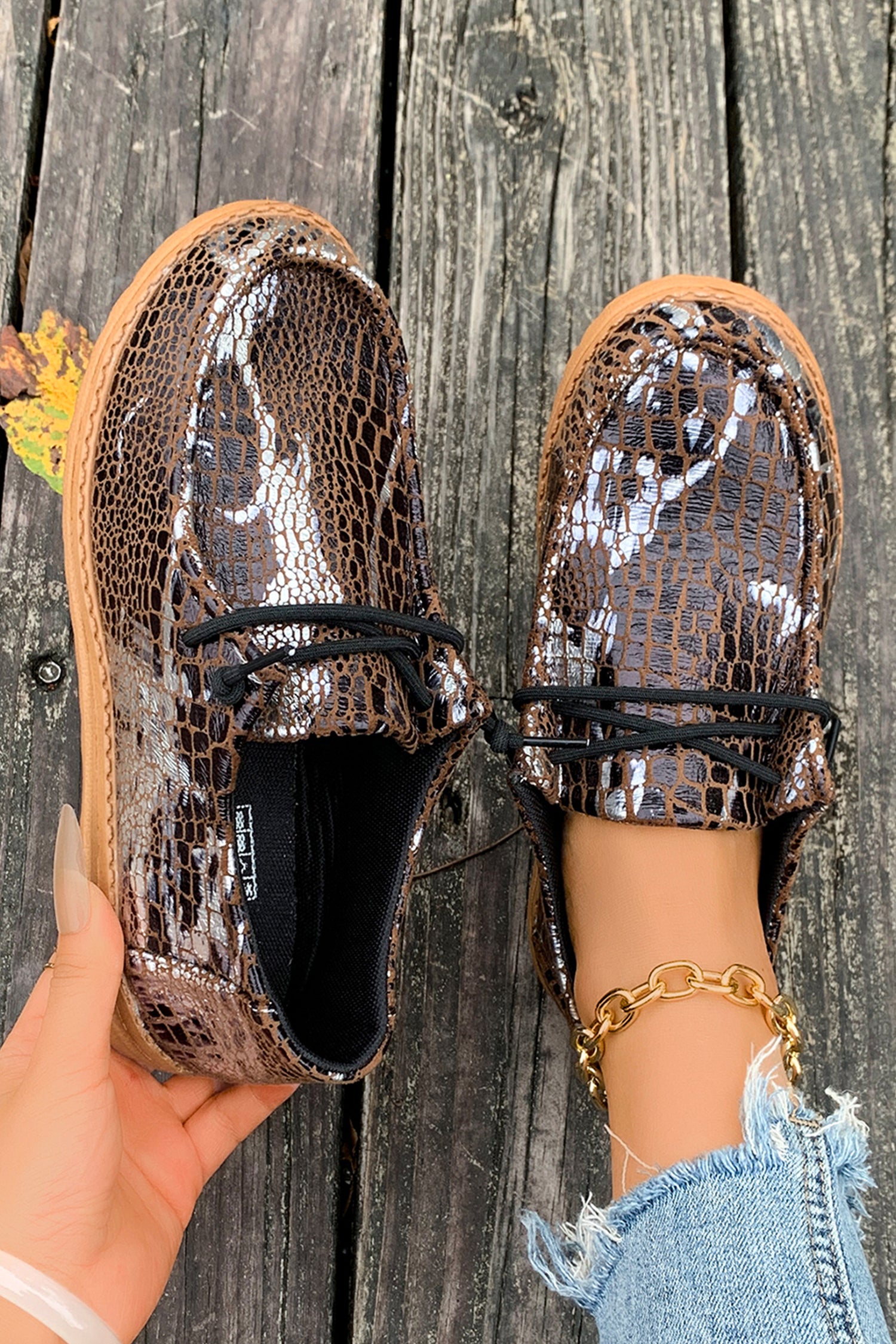 Mustard Ethnic Print Comfort Loafers