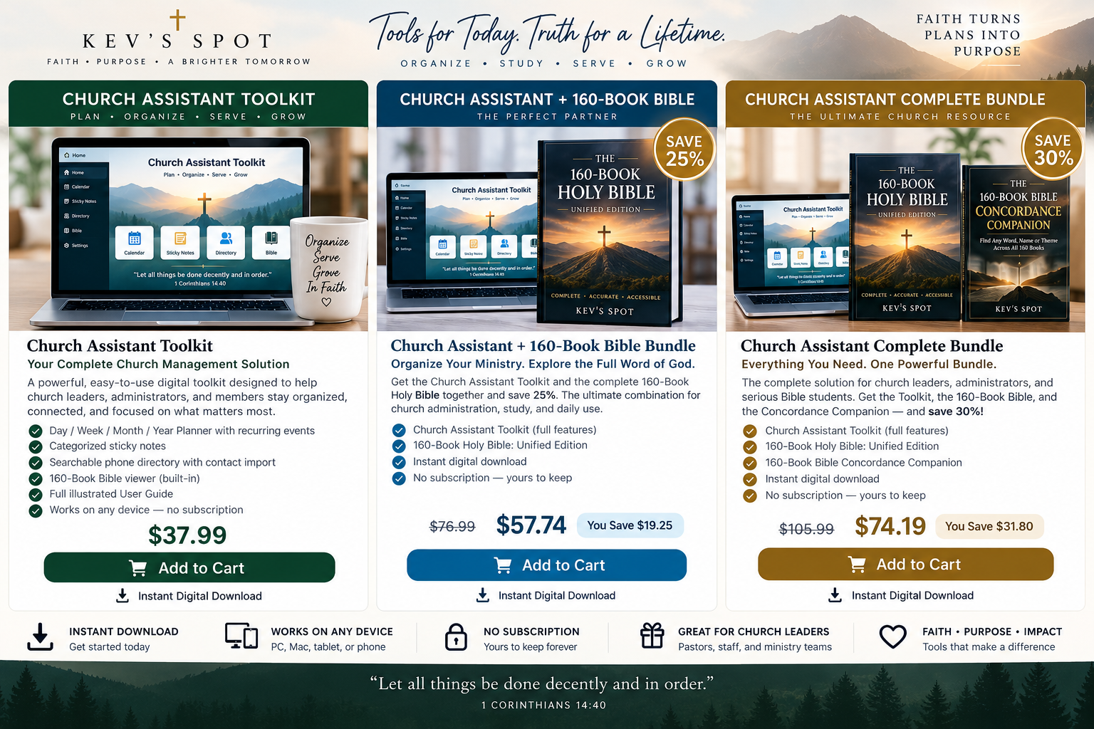 Church Assistant complete bundle with 160-Book Bible and Concordance Companion