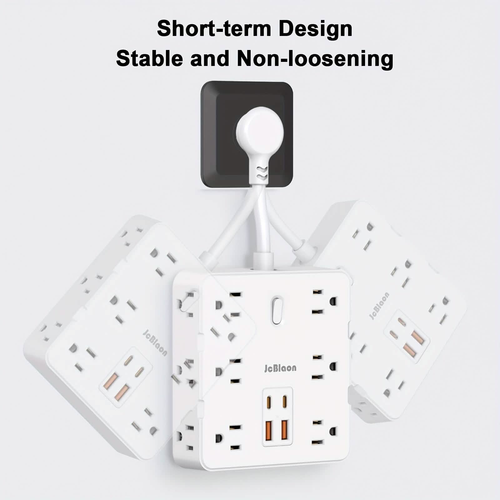 16-in-1 Power Strip (12 AC Outlets & 4 USB Ports) – White