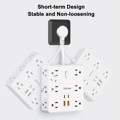 16-in-1 Power Strip (12 AC Outlets & 4 USB Ports) – White
