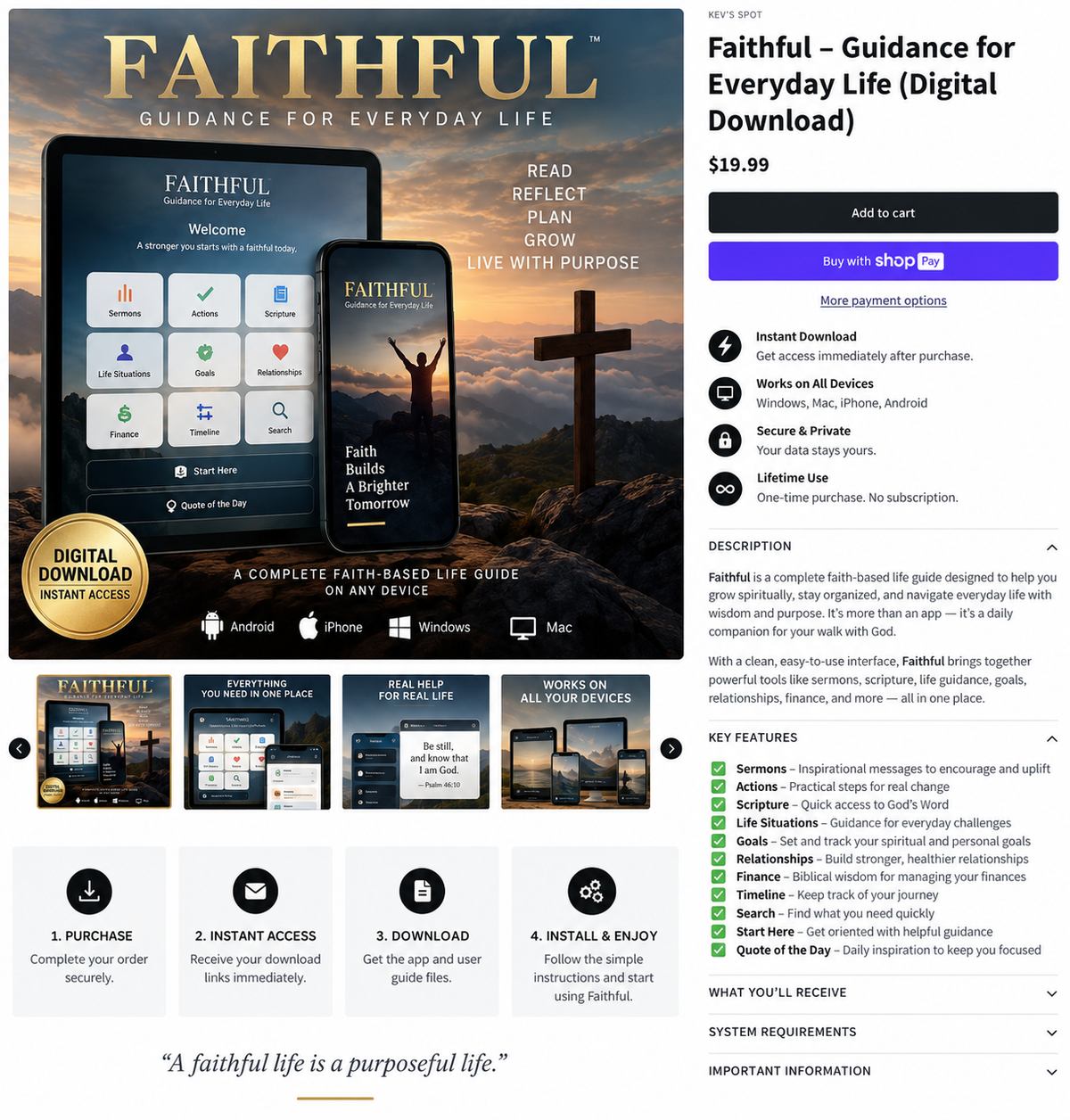 Faithful digital product — guidance for everyday life