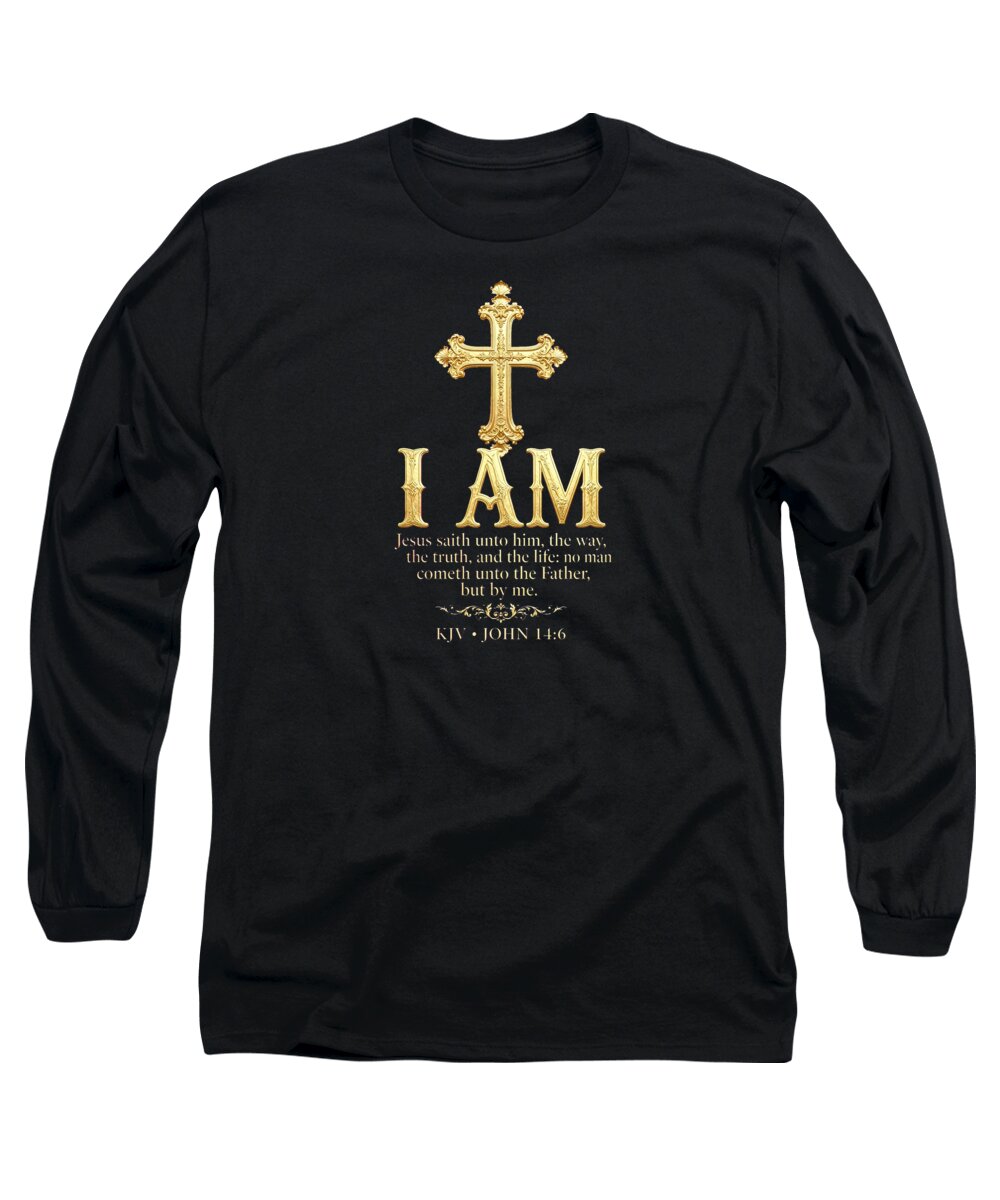 Golden Cross — Biblical Quote Long-Sleeve Tee